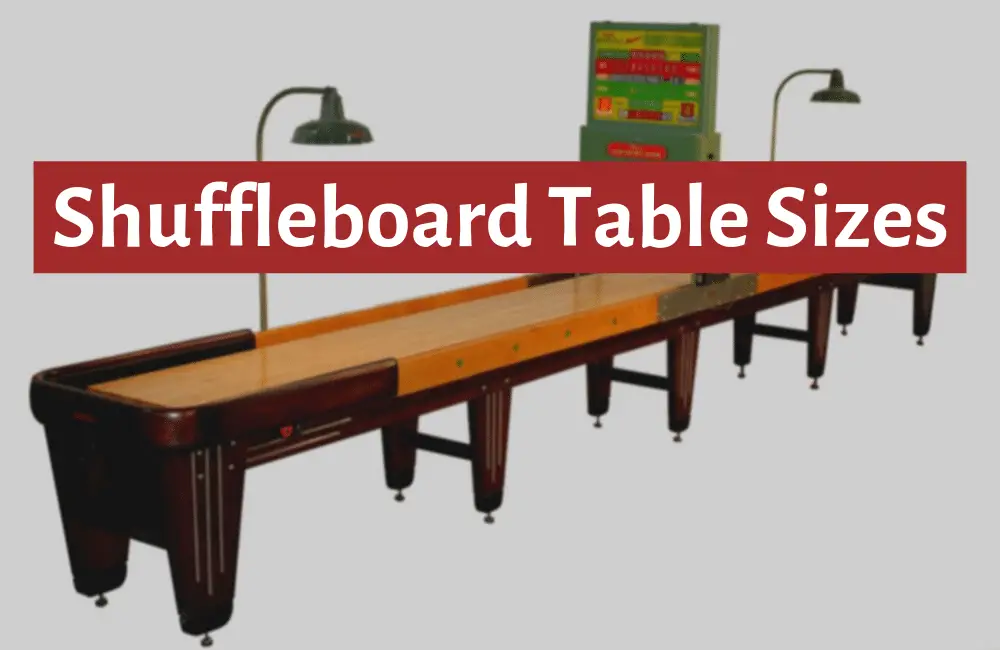 shuffleboard table sizes guide